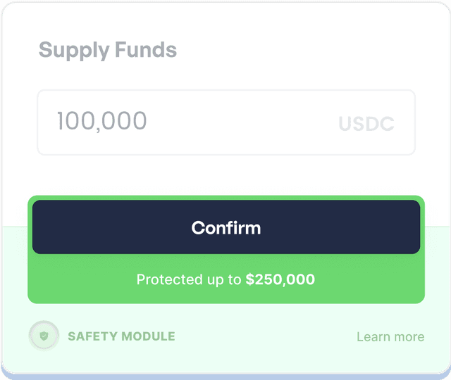 An image of the a ui featuring a green 'protected up to $250,000 badge